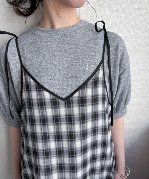 EPIMI E'PIMMY（エピミエピミー）の「パイピングチェックティアードキャミワンピース（ワンピース・レディース・ブラック/ブルー/ネイビー・MEDIUM）」の14枚目の写真