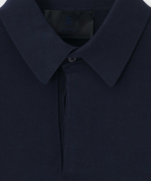 LANVIN collection（ランバン コレクション）の「SOMERSET FLY FRONT POLO SWEATER【サマセット フライ フロント ポロ セーター】（ニット/セーター・メンズ・ネイビー/ブルー・48/50）」の6枚目の写真