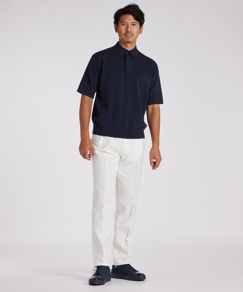 LANVIN collection（ランバン コレクション）の「SOMERSET FLY FRONT POLO SWEATER【サマセット フライ フロント ポロ セーター】（ニット/セーター・メンズ・ネイビー/ブルー・48/50）」の8枚目の写真