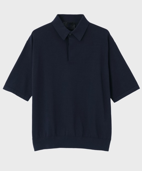LANVIN collection（ランバン コレクション）の「SOMERSET FLY FRONT POLO SWEATER【サマセット フライ フロント ポロ セーター】（ニット/セーター・メンズ・ネイビー/ブルー・48/50）」の10枚目の写真