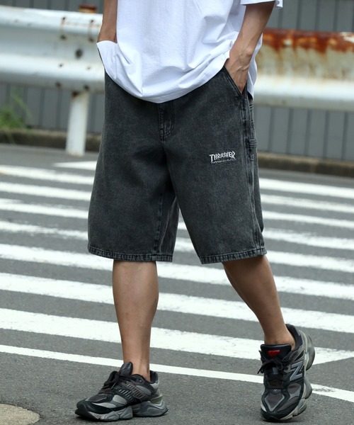 THRASHER カツラギワーク ハーフパンツ ブラック 【すべての