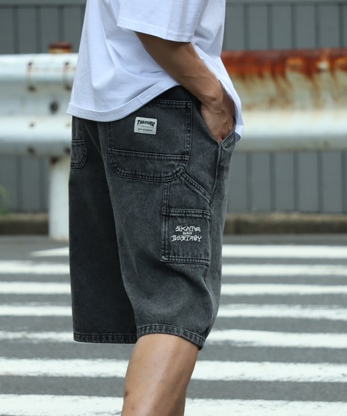 THRASHER(スラッシャー)の「【THRASHER/スラッシャー】ペインターデニムハーフパンツ(デニムパンツ・メンズ・ケミカルウォッシュ/ブラック/ワンウォッシュ/ブラック系1/ブラック系/ブルー系/レオパード・LL/M/L)」の13枚目の写真