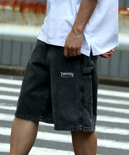 THRASHER(スラッシャー)の「【THRASHER/スラッシャー】ペインターデニムハーフパンツ(デニムパンツ・メンズ・ケミカルウォッシュ/ブラック/ワンウォッシュ/ブラック系1/ブラック系/ブルー系/レオパード・LL/M/L)」の14枚目の写真
