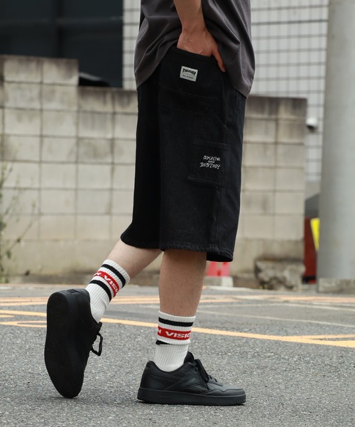 THRASHER(スラッシャー)の「【THRASHER/スラッシャー】ペインターデニムハーフパンツ(デニムパンツ・メンズ・ケミカルウォッシュ/ブラック/ワンウォッシュ/ブラック系1/ブラック系/ブルー系/レオパード・LL/M/L)」の18枚目の写真