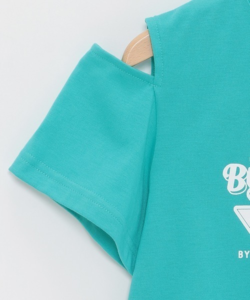 バイラビット ミントグリーン Tシャツ 140 セール】【接触冷感】肩開きハート半袖Tシャツ（Tシャツ