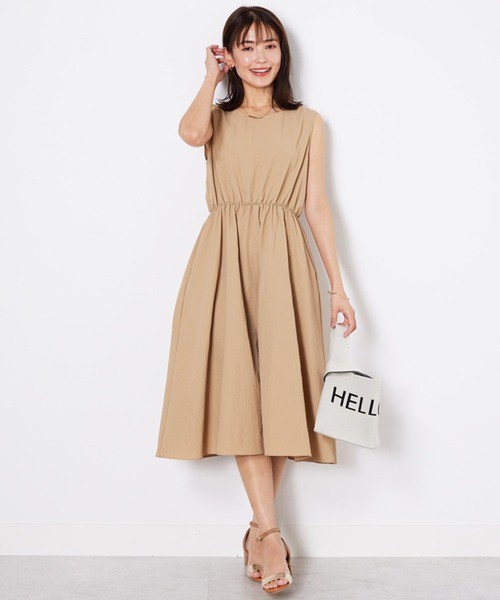 BELLUNA PLUS(ベルーナ)の「メッシュ使いワンピースアンサンブル(ワンピース・レディース・ベージュ系/ネイビー系・MEDIUM/LARGE/X-LARGE)」の18枚目の写真