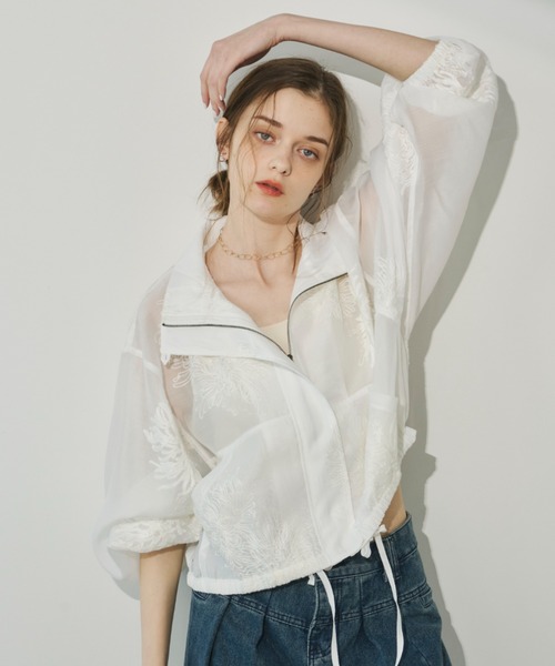 【美品】BRUNELLO CUCINELLI シアーブルゾン 花刺繍 36 総刺繍シアーブルゾン（シャツ/ブラウス）｜Unitage（ユニテージ）の