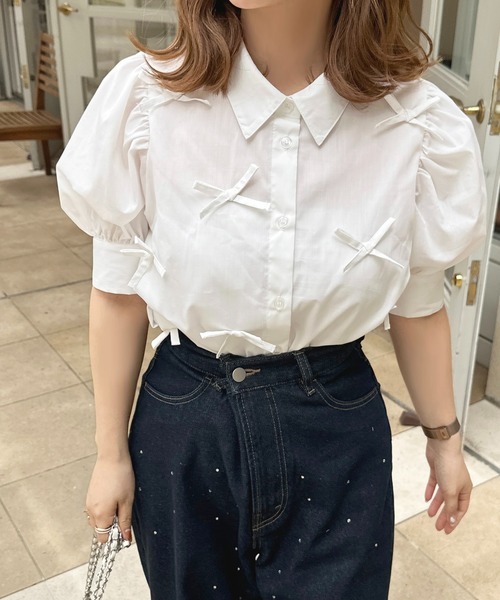 apres jour（アプレジュール）の「リボンデザインブラウス【ZOZOTOWN限定アイテム】（シャツ/ブラウス・レディース・ブルー/オフホワイト/ブラック・X-LARGE/フリー）」の22枚目の写真