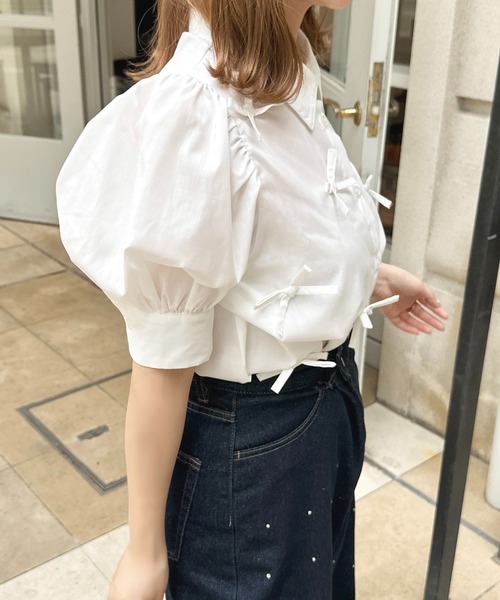 apres jour（アプレジュール）の「リボンデザインブラウス【ZOZOTOWN限定アイテム】（シャツ/ブラウス・レディース・ブルー/オフホワイト/ブラック・X-LARGE/フリー）」の21枚目の写真