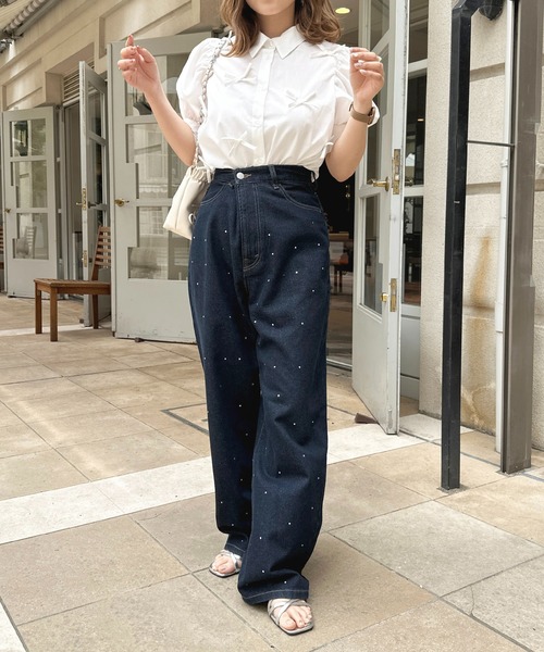 apres jour（アプレジュール）の「リボンデザインブラウス【ZOZOTOWN限定アイテム】（シャツ/ブラウス・レディース・ブルー/オフホワイト/ブラック・X-LARGE/フリー）」の19枚目の写真