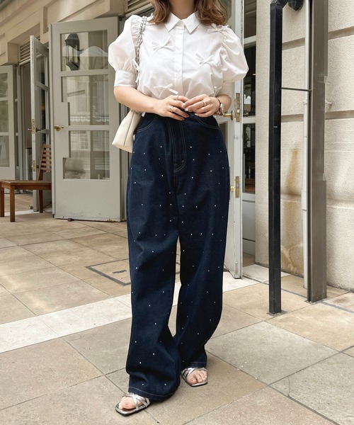 apres jour（アプレジュール）の「リボンデザインブラウス【ZOZOTOWN限定アイテム】（シャツ/ブラウス・レディース・ブルー/オフホワイト/ブラック・X-LARGE/フリー）」の18枚目の写真