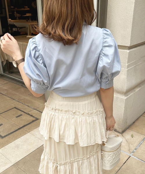 apres jour（アプレジュール）の「リボンデザインブラウス【ZOZOTOWN限定アイテム】（シャツ/ブラウス・レディース・ブルー/オフホワイト/ブラック・X-LARGE/フリー）」の6枚目の写真