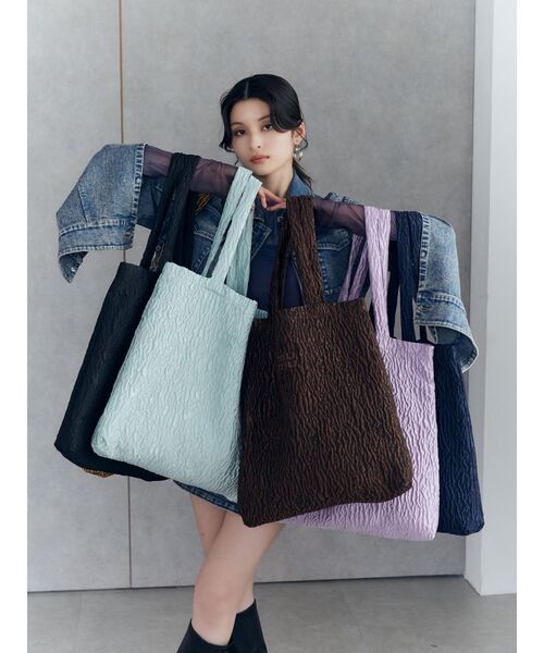 MURUA（ムルーア）の「mumuロゴトートバッグ（ハンドバッグ・レディース・ブルー/ブラック/ライトブルー/ブラウン/マスタード/パープル・FREE）」の12枚目の写真