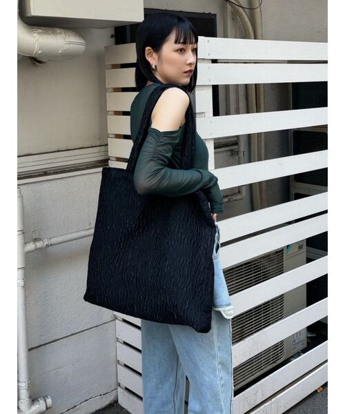 MURUA（ムルーア）の「mumuロゴトートバッグ（ハンドバッグ・レディース・ブルー/ブラック/ライトブルー/ブラウン/マスタード/パープル・FREE）」の16枚目の写真