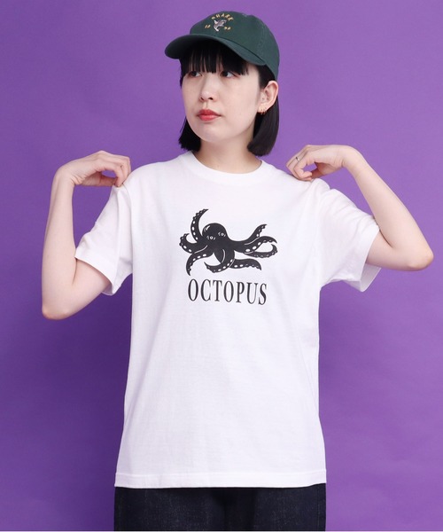 didizizi（ディディジジ）の「OCTOPUS　プリントTシャツ（Tシャツ/カットソー・レディース・ホワイト/イエロー・FREE）」の2枚目の写真