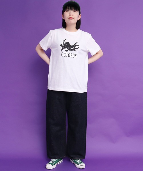 didizizi（ディディジジ）の「OCTOPUS　プリントTシャツ（Tシャツ/カットソー・レディース・ホワイト/イエロー・FREE）」の6枚目の写真