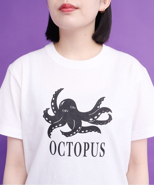 didizizi（ディディジジ）の「OCTOPUS　プリントTシャツ（Tシャツ/カットソー・レディース・ホワイト/イエロー・FREE）」の3枚目の写真