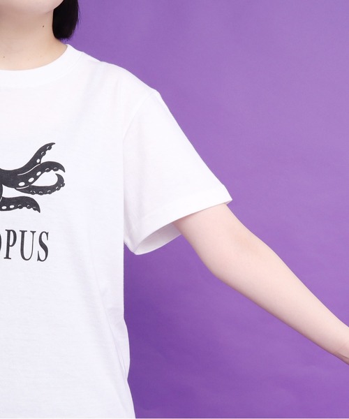 didizizi（ディディジジ）の「OCTOPUS　プリントTシャツ（Tシャツ/カットソー・レディース・ホワイト/イエロー・FREE）」の4枚目の写真