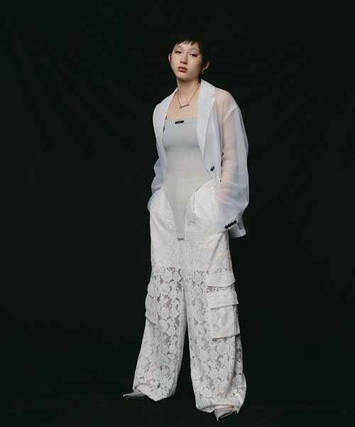 led.tokyo（レッドトウキョウ）の「【led.tokyo】ポケットレースパンツ（カーゴパンツ・レディース・ホワイト/ブラック・1/2）」の10枚目の写真