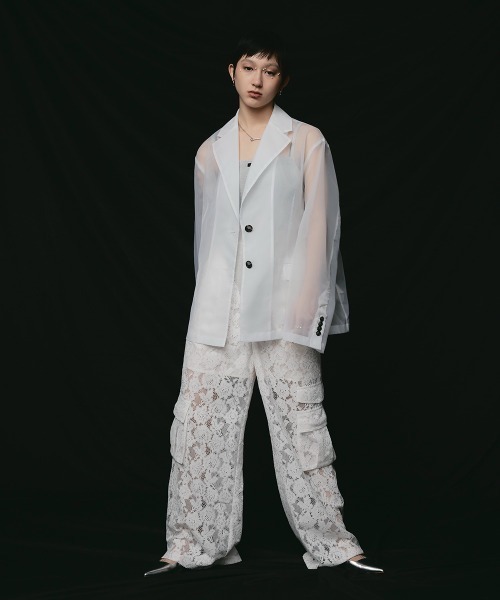 led.tokyo スラックス パンツ 「led.tokyo」サテンレイヤード