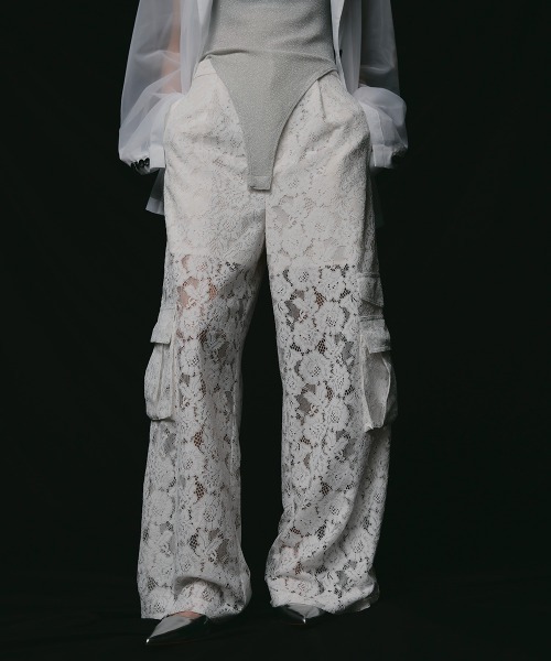 led.tokyo（レッドトウキョウ）の「【led.tokyo】ポケットレースパンツ（カーゴパンツ・レディース・ホワイト/ブラック・1/2）」の16枚目の写真