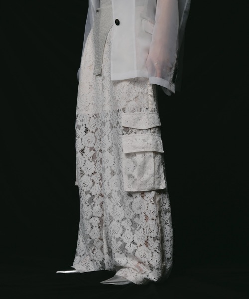 led.tokyo（レッドトウキョウ）の「【led.tokyo】ポケットレースパンツ（カーゴパンツ・レディース・ホワイト/ブラック・1/2）」の18枚目の写真