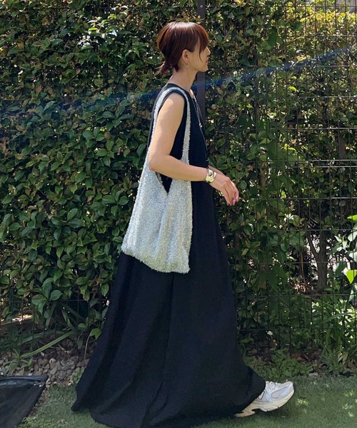 CORNERS（コーナーズ）の「【CORNERS by KR】ショルダータックノースリドッキングワンピース（ワンピース・レディース・ブラック/ネイビー/グレー・M/L）」の4枚目の写真