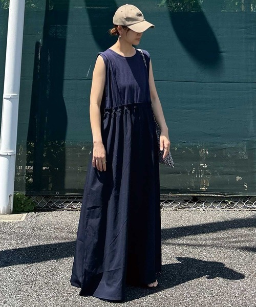 CORNERS（コーナーズ）の「【CORNERS by KR】ショルダータックノースリドッキングワンピース（ワンピース・レディース・ブラック/ネイビー/グレー・M/L）」の12枚目の写真