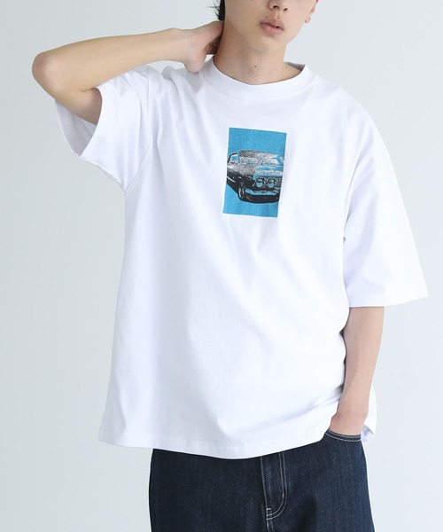 n'OrLABEL（ノアールレーベル）の「オーバーサイズフォトプリント半袖Tシャツ（Tシャツ/カットソー・メンズ・ホワイト/ブラック・L/M）」の5枚目の写真
