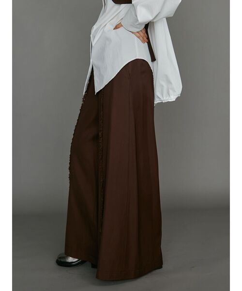 UN3D. / フリンジポイントワイドパンツ/38/ポリエステル/BRW/無地/522450700201-01 UN3D.（アンスリード）の「FRINGE POINT WIDE PT / フリンジポイント