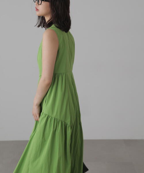 FREE'S MART（フリーズマート）の「◆タイプライターギャザーマキシワンピース（ワンピース・レディース・ブラック/グレー/グリーン・SMALL/MEDIUM）」の16枚目の写真