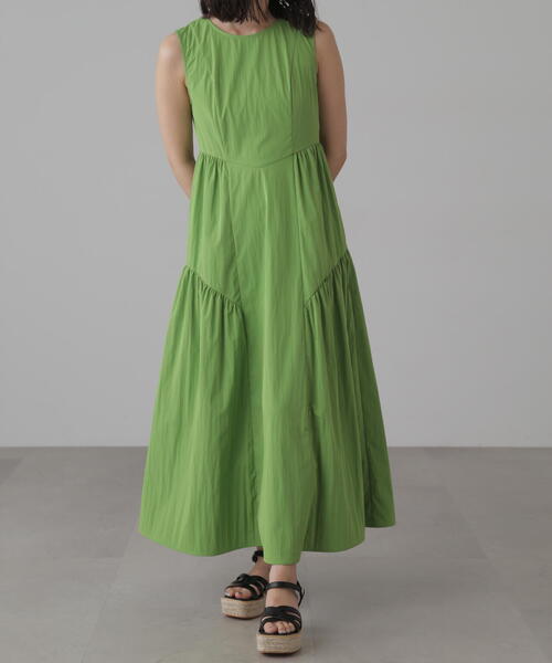 FREE'S MART（フリーズマート）の「◆タイプライターギャザーマキシワンピース（ワンピース・レディース・ブラック/グレー/グリーン・SMALL/MEDIUM）」の14枚目の写真