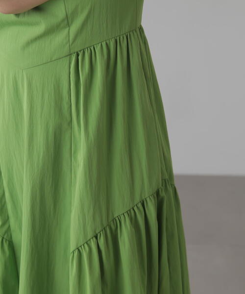 FREE'S MART（フリーズマート）の「◆タイプライターギャザーマキシワンピース（ワンピース・レディース・ブラック/グレー/グリーン・SMALL/MEDIUM）」の7枚目の写真