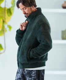 Magine（マージン）の「mj10056-Short Micro Fur×Nylon Stretch Reversible Stand Jacket スタンドカラージャケット（その他アウター）」