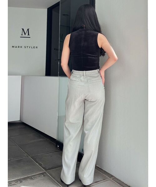 GYDA（ジェイダ）の「ハイウエストタックワイドスラックスパンツ（スラックス・レディース・ブラック/グレー・FREE）」の6枚目の写真