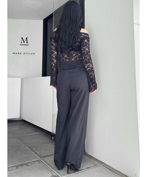 GYDA（ジェイダ）の「ハイウエストタックワイドスラックスパンツ（スラックス・レディース・ブラック/グレー・FREE）」の9枚目の写真