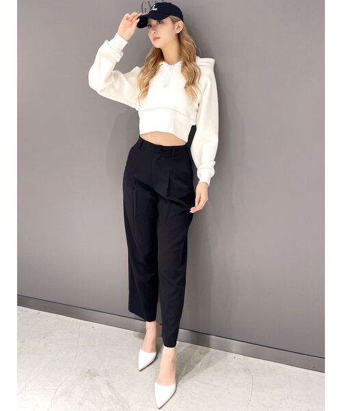 GYDA（ジェイダ）の「ハイウエストタックワイドスラックスパンツ（スラックス・レディース・ブラック/グレー・FREE）」の10枚目の写真