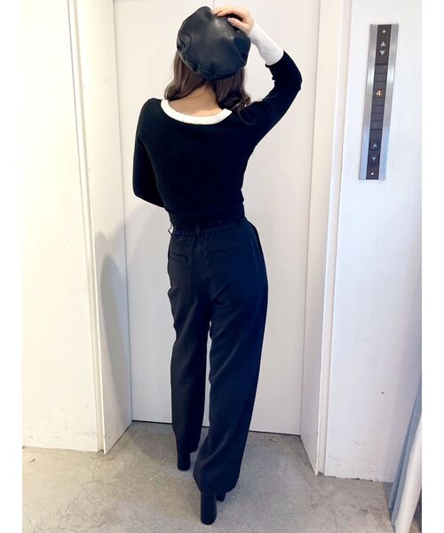 GYDA（ジェイダ）の「ハイウエストタックワイドスラックスパンツ（スラックス・レディース・ブラック/グレー・FREE）」の15枚目の写真