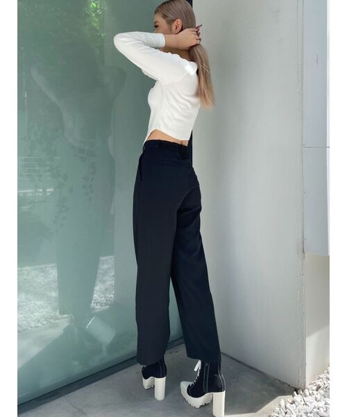 GYDA（ジェイダ）の「ハイウエストタックワイドスラックスパンツ（スラックス・レディース・ブラック/グレー・FREE）」の18枚目の写真