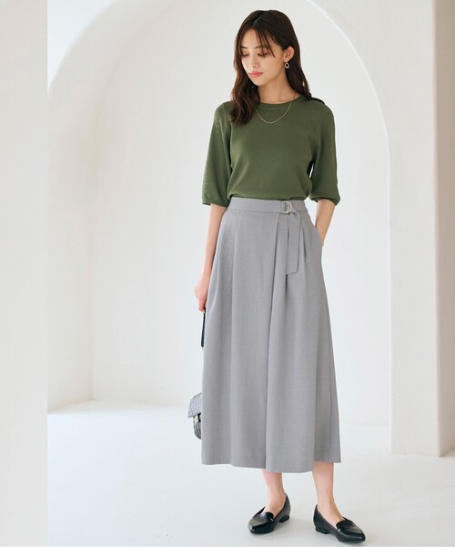 grove（グローブ）の「ラップスカーチョワイドパンツ（その他パンツ・レディース・モスグリーン/グレー/ブラック・02/03/01/04/05）」の8枚目の写真