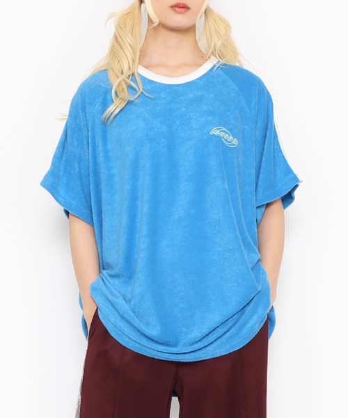 PUNYUS（プニュズ）の「2ラインパイルビッグＴシャツ（Tシャツ/カットソー・レディース・グリーン/ブルー/ブラック・4/3）」の2枚目の写真