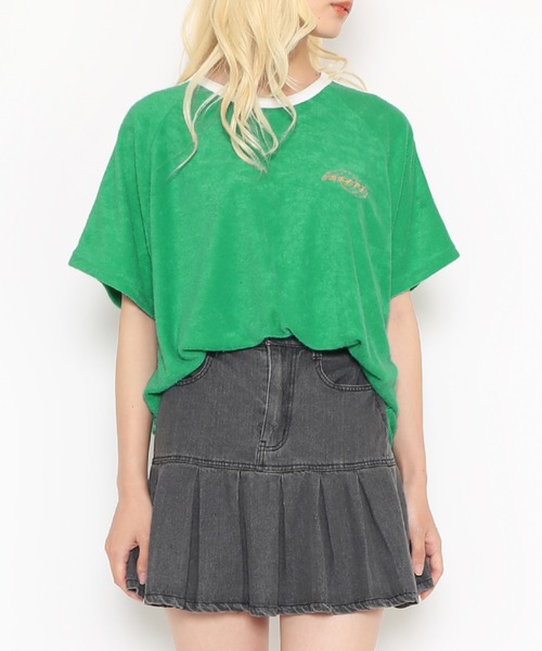 PUNYUS（プニュズ）の「2ラインパイルビッグＴシャツ（Tシャツ/カットソー・レディース・グリーン/ブルー/ブラック・4/3）」の8枚目の写真