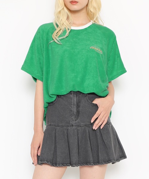 PUNYUS（プニュズ）の「2ラインパイルビッグＴシャツ（Tシャツ/カットソー・レディース・グリーン/ブルー/ブラック・4/3）」の9枚目の写真