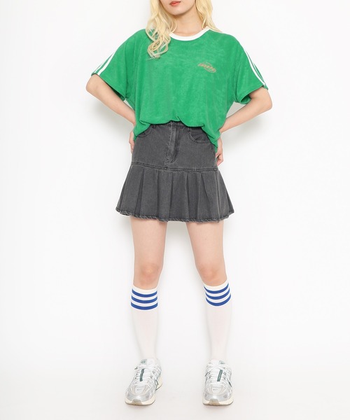 PUNYUS（プニュズ）の「2ラインパイルビッグＴシャツ（Tシャツ/カットソー・レディース・グリーン/ブルー/ブラック・4/3）」の11枚目の写真