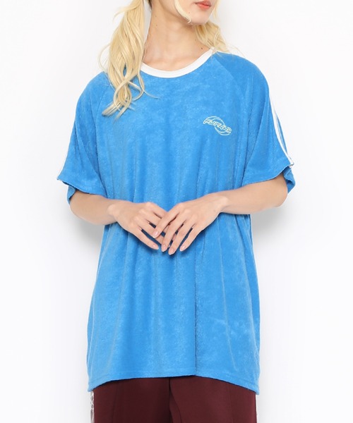 PUNYUS（プニュズ）の「2ラインパイルビッグＴシャツ（Tシャツ/カットソー・レディース・グリーン/ブルー/ブラック・4/3）」の6枚目の写真