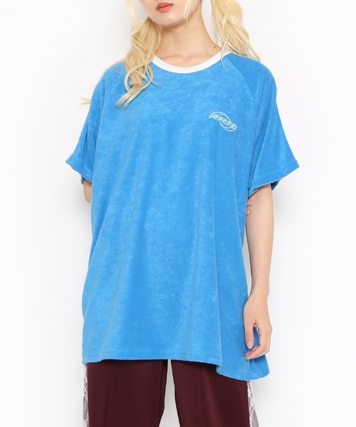 PUNYUS（プニュズ）の「2ラインパイルビッグＴシャツ（Tシャツ/カットソー・レディース・グリーン/ブルー/ブラック・4/3）」の7枚目の写真