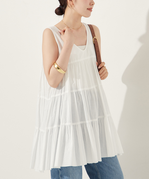 【plage】tieredブラウス　ホワイト plage（プラージュ）の「tiered ブラウス（シャツ/ブラウス
