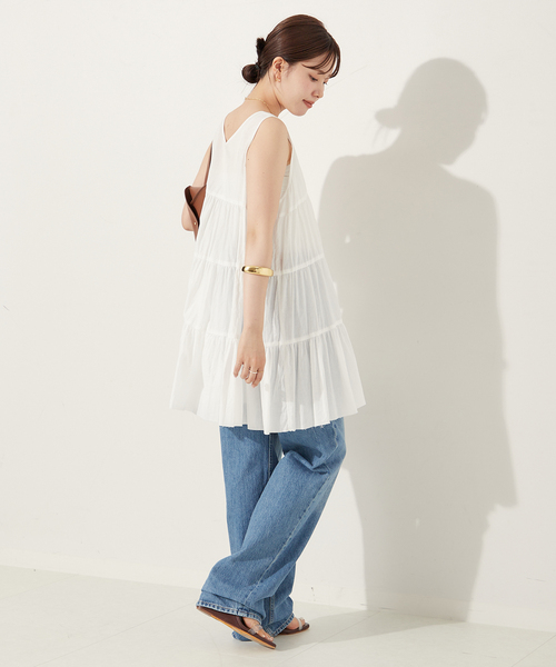 Plage 24SS tiered ブラウス ブラック plage（プラージュ）の「tiered ブラウス（シャツ/ブラウス