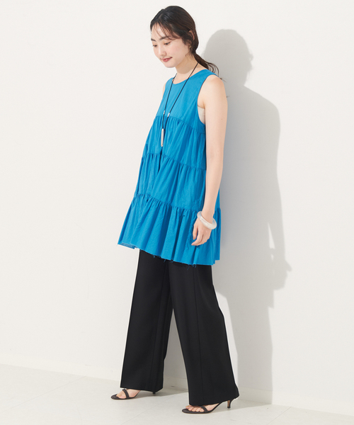 Plage 24SS tiered ブラウス ブラック plage（プラージュ）の「tiered ブラウス（シャツ/ブラウス
