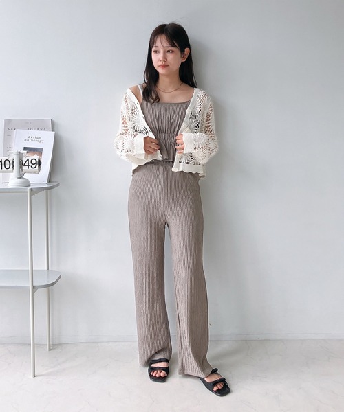 AS KNOW AS plus(アズノゥアズプラス)の「◎ランダムプリーツビスチェとパンツ 2点セットアイテム(セットアップ・レディース・グリーン/モカ/ブラック/ブラック系/ブラウン系/カーキ系・FREE)」の13枚目の写真